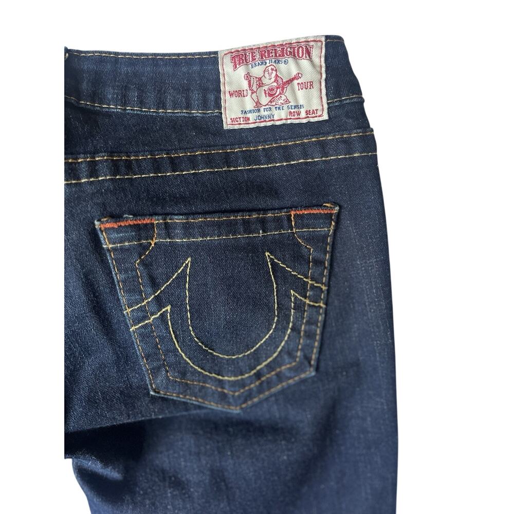 Y2K Vintage True Religion Johnny World Dark Wash Low Rise Jeans Bootcut Women’s